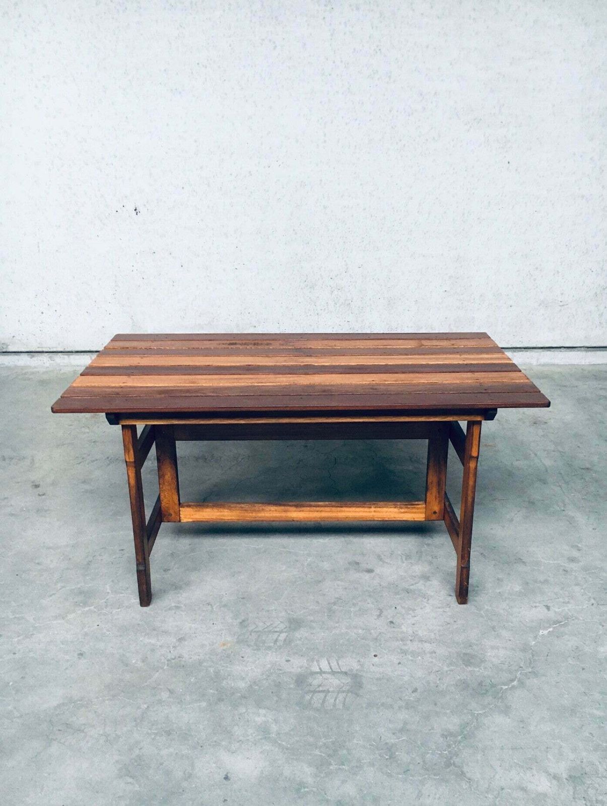 Houten Tuin  Of Keukentafel Met Patina, Jaren 1970 photo vinterior