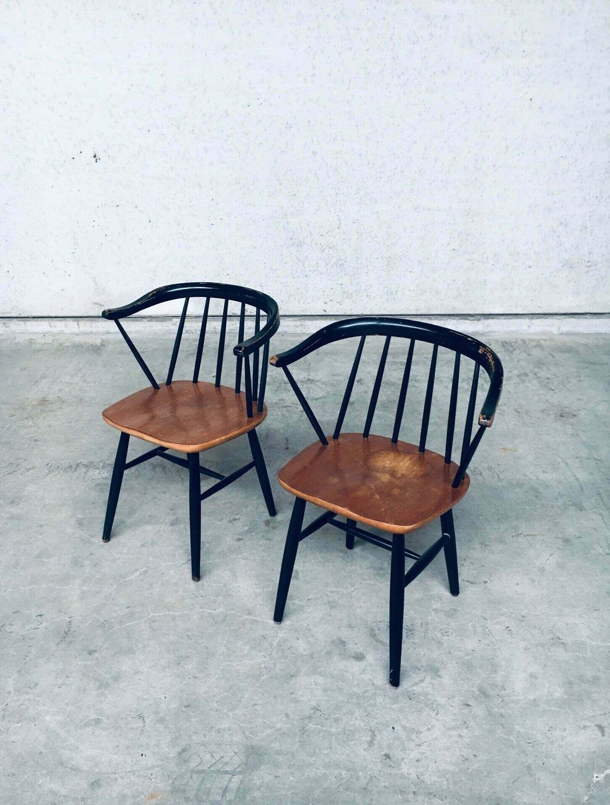 Midcentury Modern Design "Fanett" Style Arm Chair Set, Denmark 1950's photo furniture