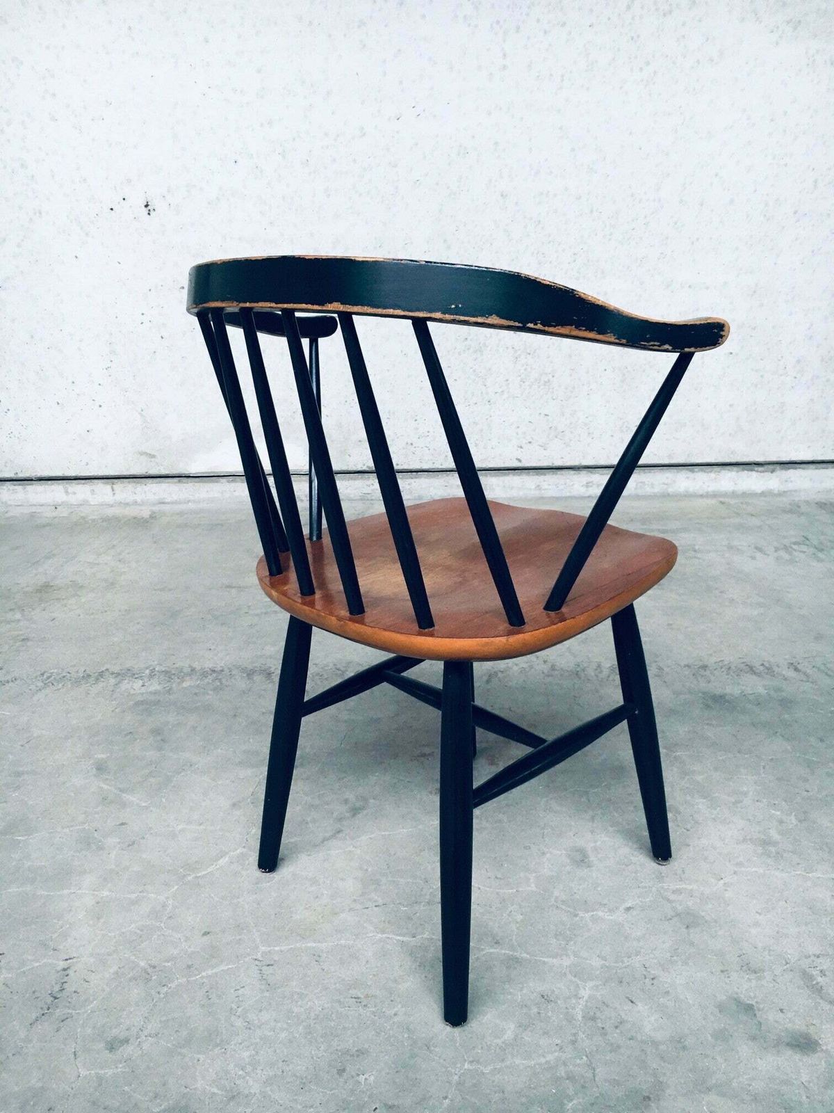 Furniture Midcentury Modern Design "Fanett" Style Arm Chair Set, Denmark 1950's photo