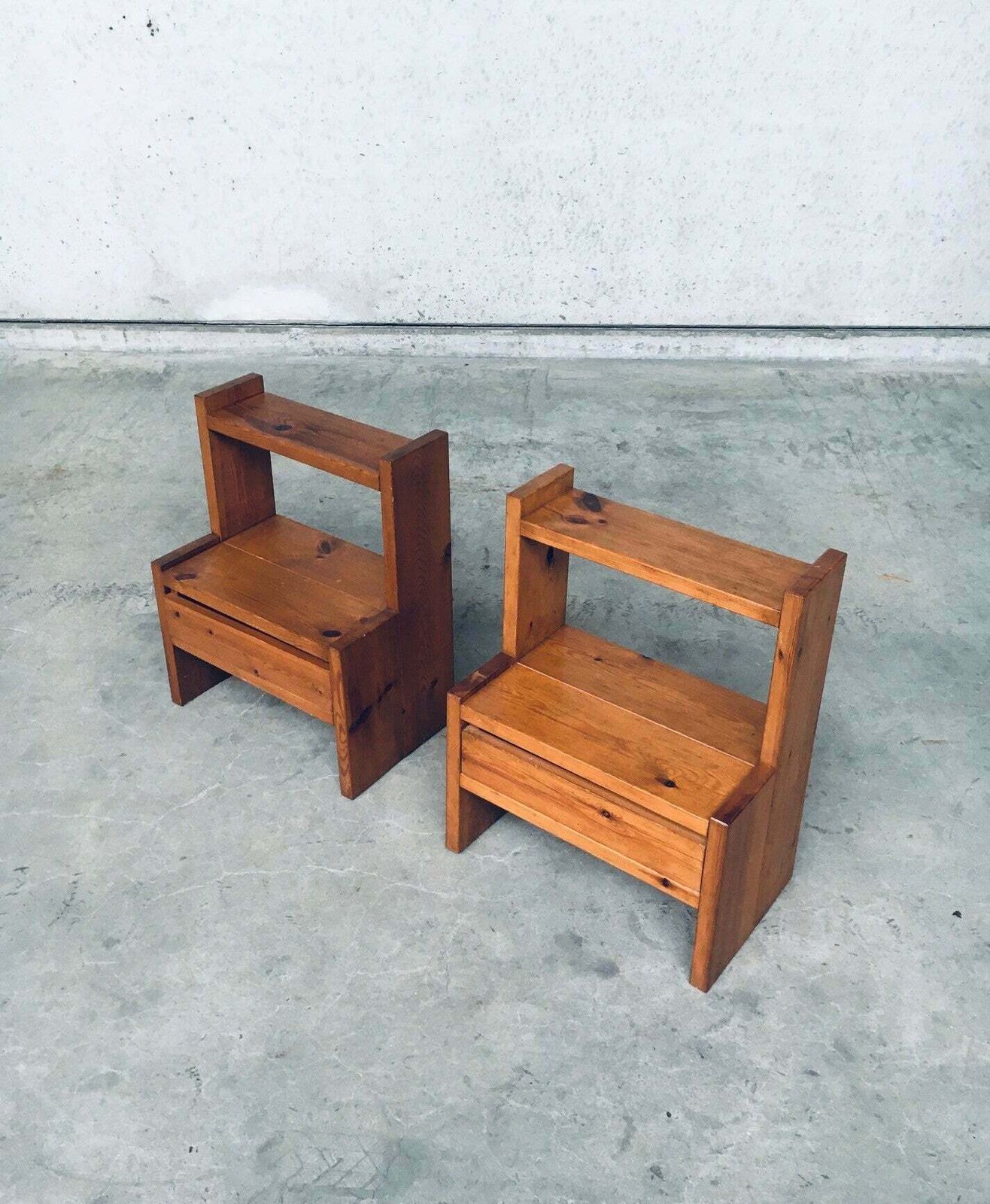 Mid Century Scandinavisch Design Grenen Nachtkastjesset, Jaren 1960, Zweden photo for sale