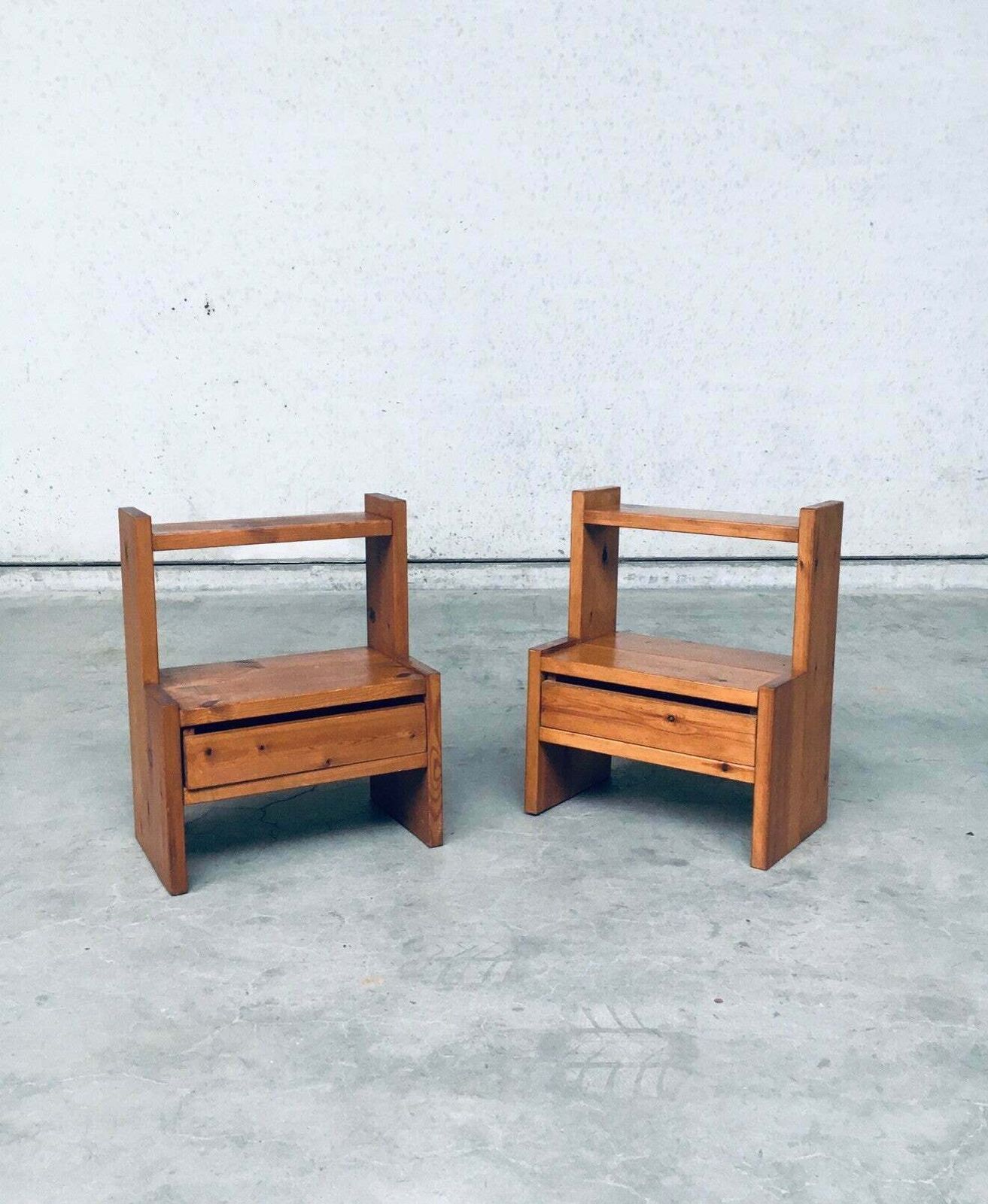 Mid Century Scandinavisch Design Grenen Nachtkastjesset, Jaren 1960, Zweden photo Meubels