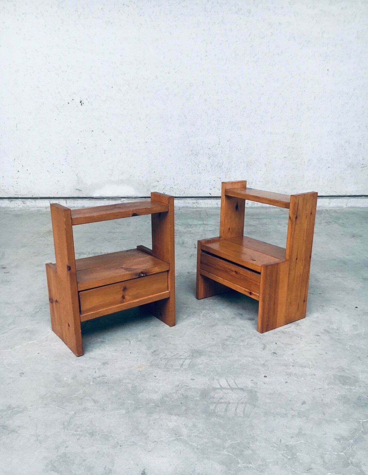 Mid Century Scandinavisch Design Grenen Nachtkastjesset, Jaren 1960, Zweden photo vintage