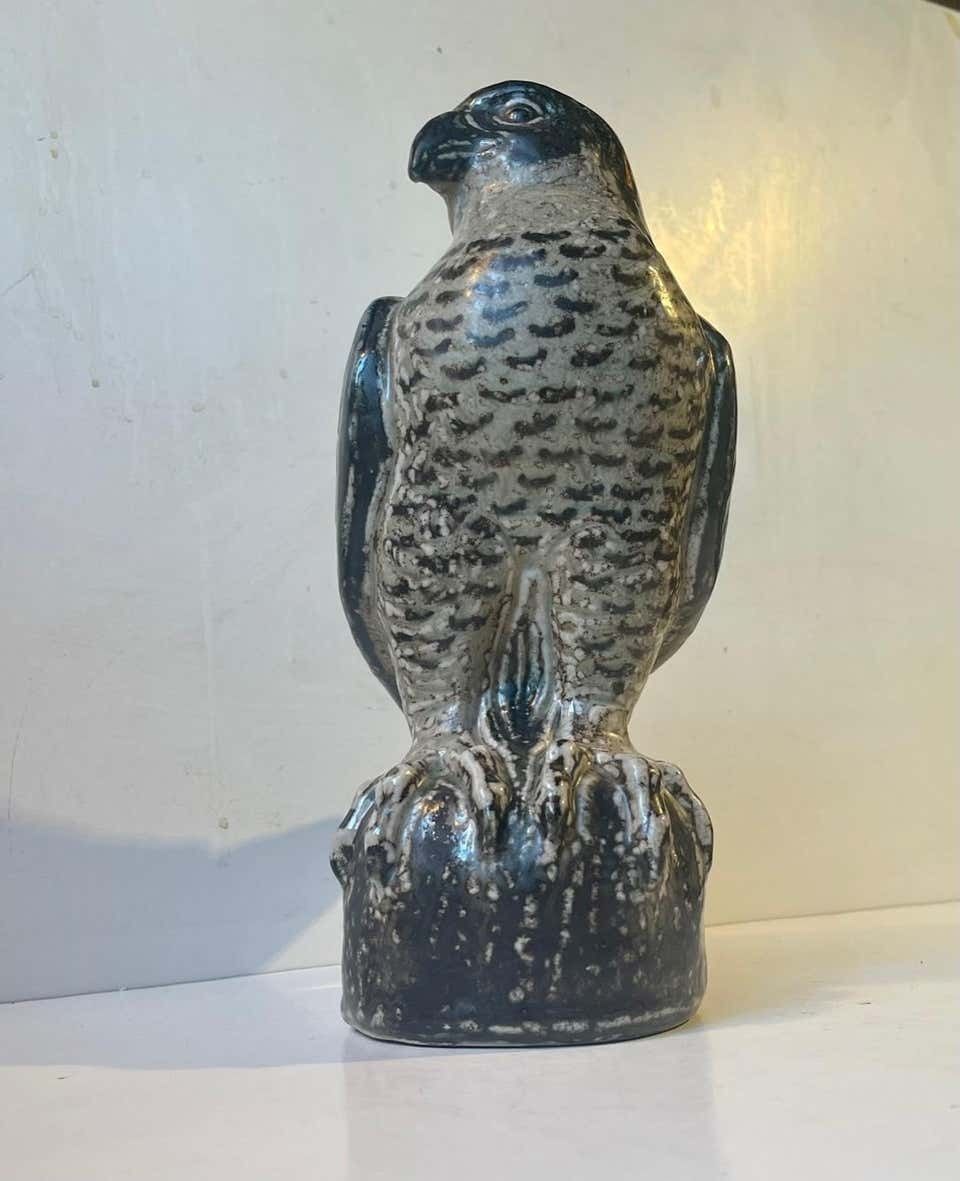 Royal Copenhagen Large Stoneware Falcon By Knud Kyhn, Danish, 1950s photo furniture