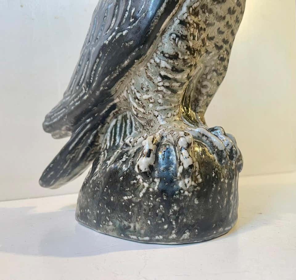 Royal Copenhagen Large Stoneware Falcon By Knud Kyhn, Danish, 1950s photo Art