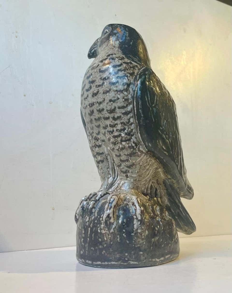 Royal Copenhagen Large Stoneware Falcon By Knud Kyhn, Danish, 1950s photo 1224.0