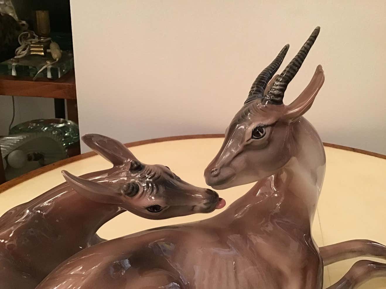 photo furniture Ronzan Italian Ceramic “African Gazelles“, 1950