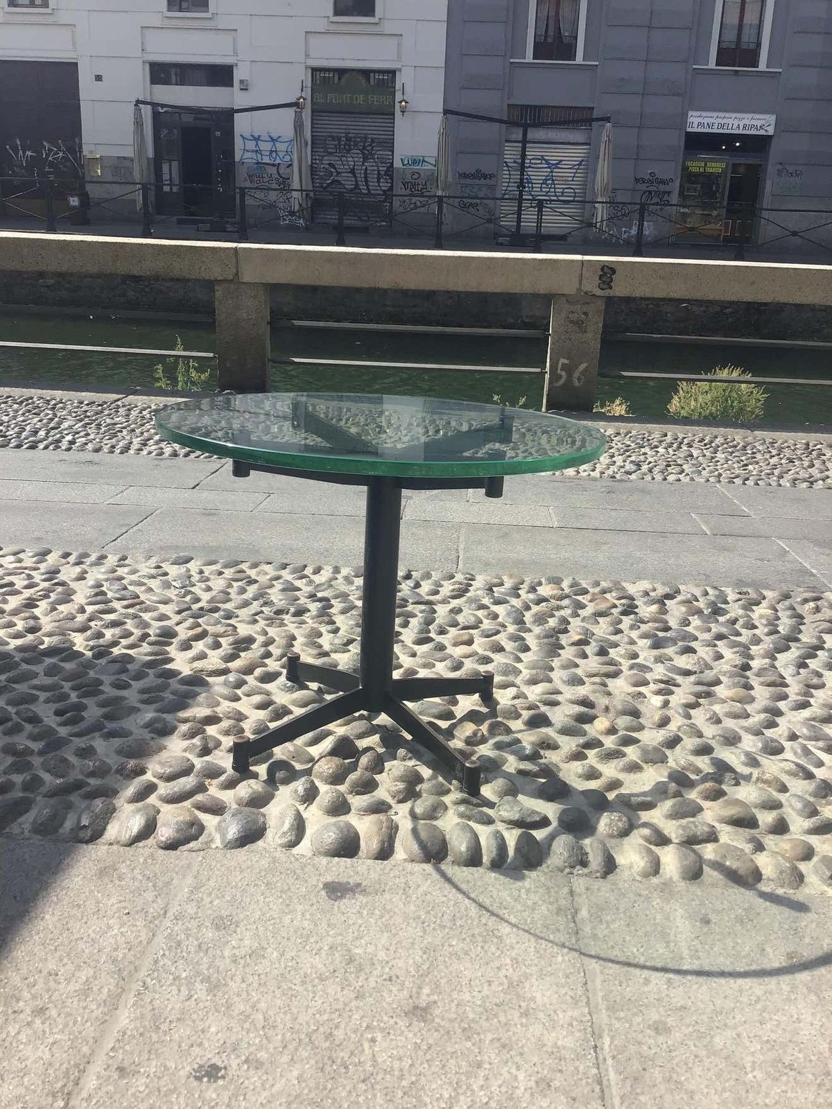 Luigi Caccia Dominioni Coffee Table Glass Iron, 1950, Italy photo furniture