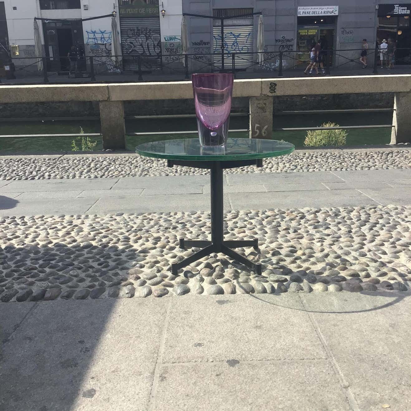 photo furniture Luigi Caccia Dominioni Coffee Table Glass Iron, 1950, Italy