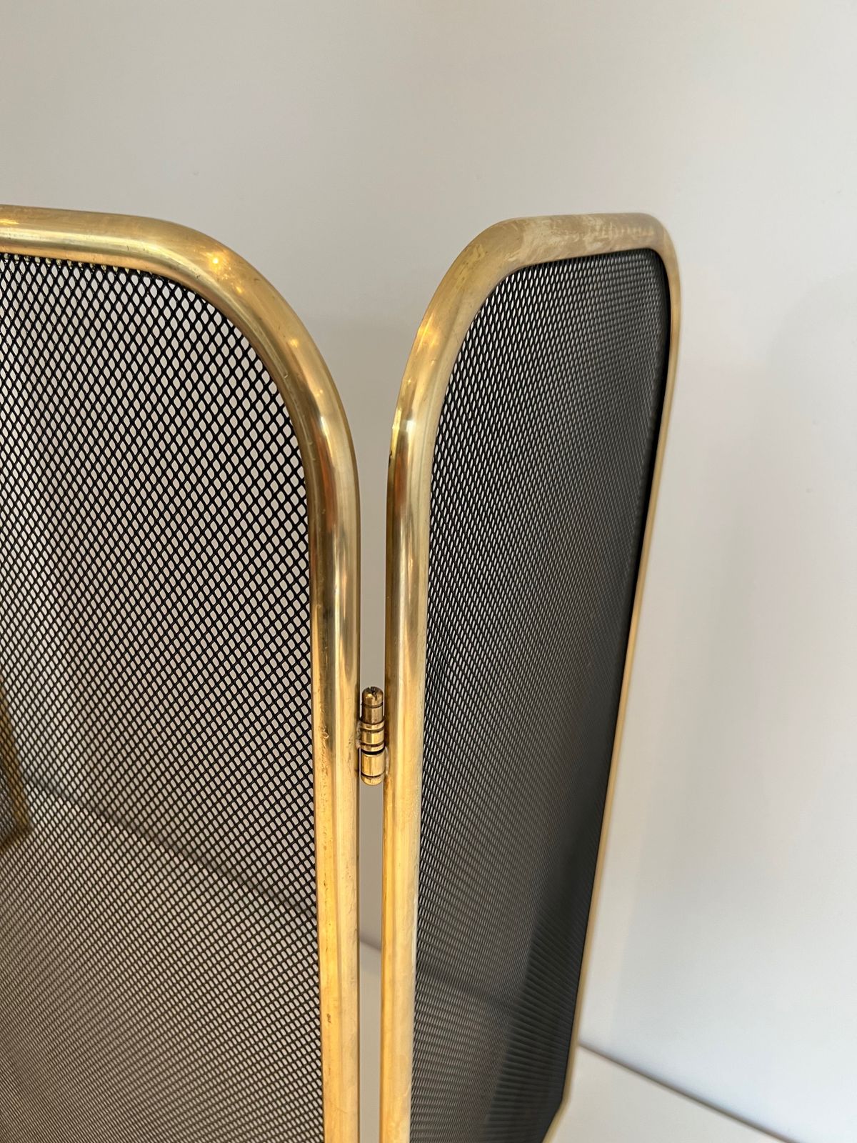 Brass Fire Screen And Wire Mesh photo vintage