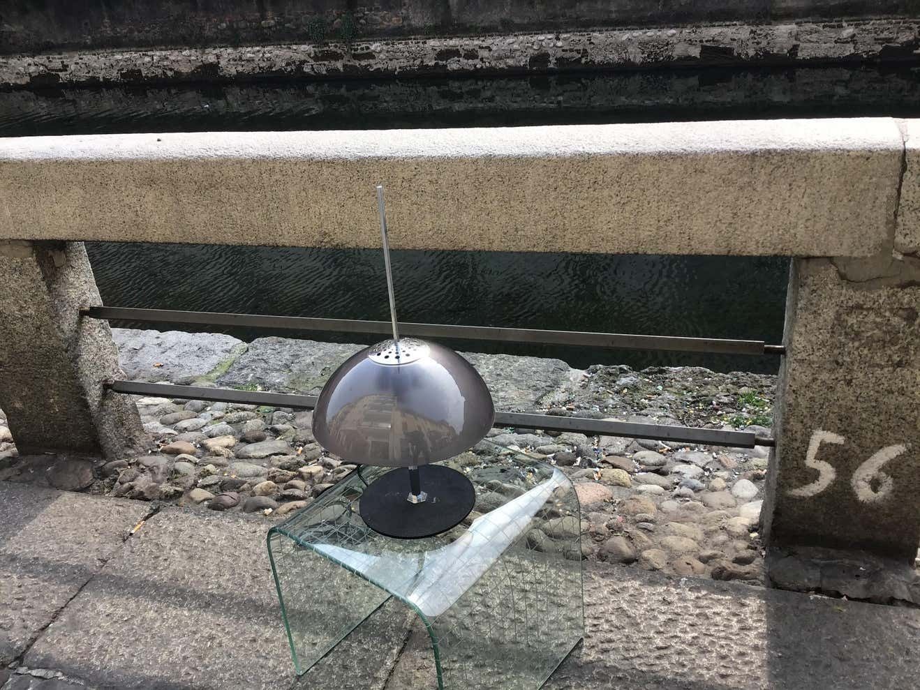 Gino Sarfatti “Arteluce” Table Lamp N584 Metal Crome Plexiglas, 1957, Italia photo for sale