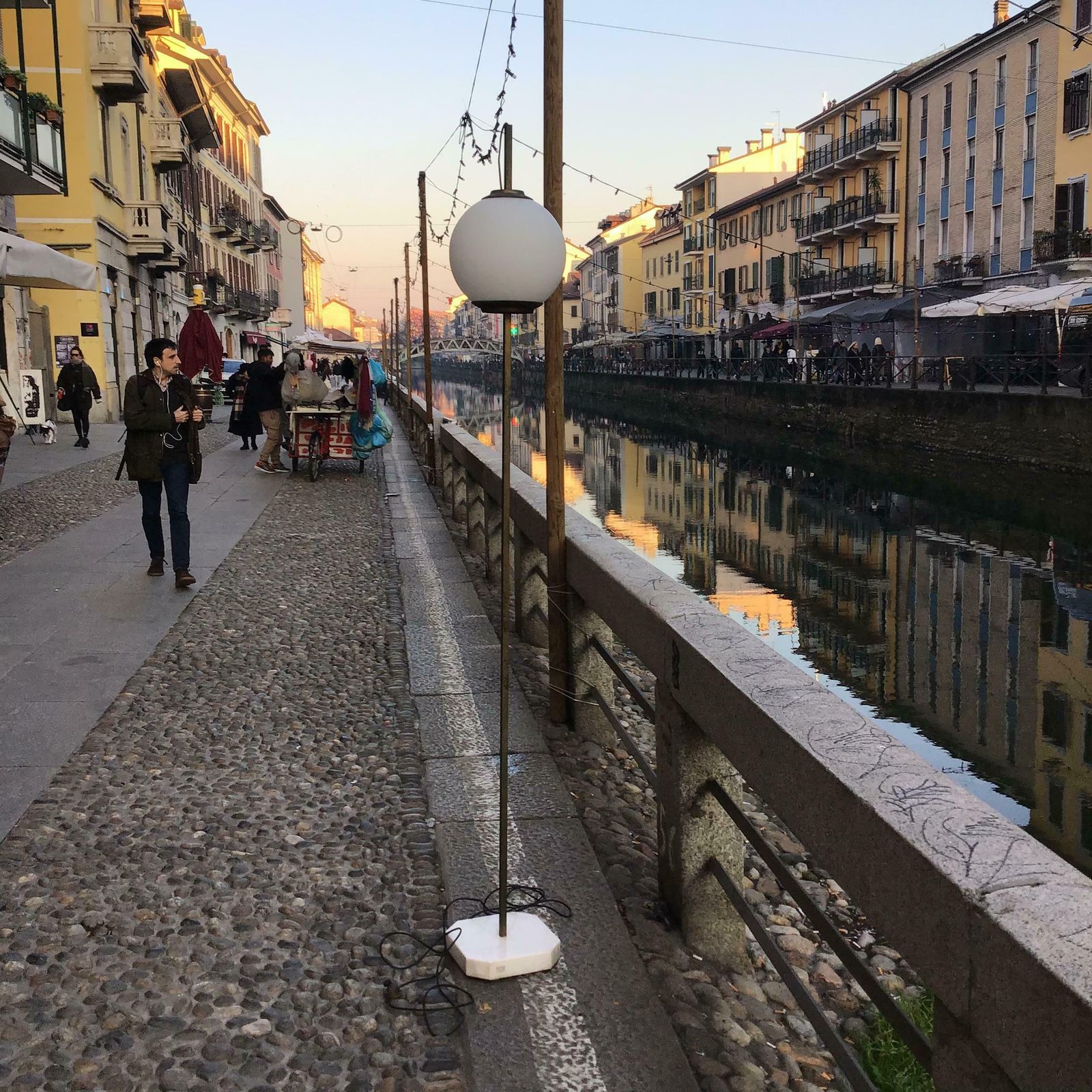 Lighting Azucena “Luigi Caccia Dominioni “Lte20 Pallone Marbre Brass 1950 Italy photo