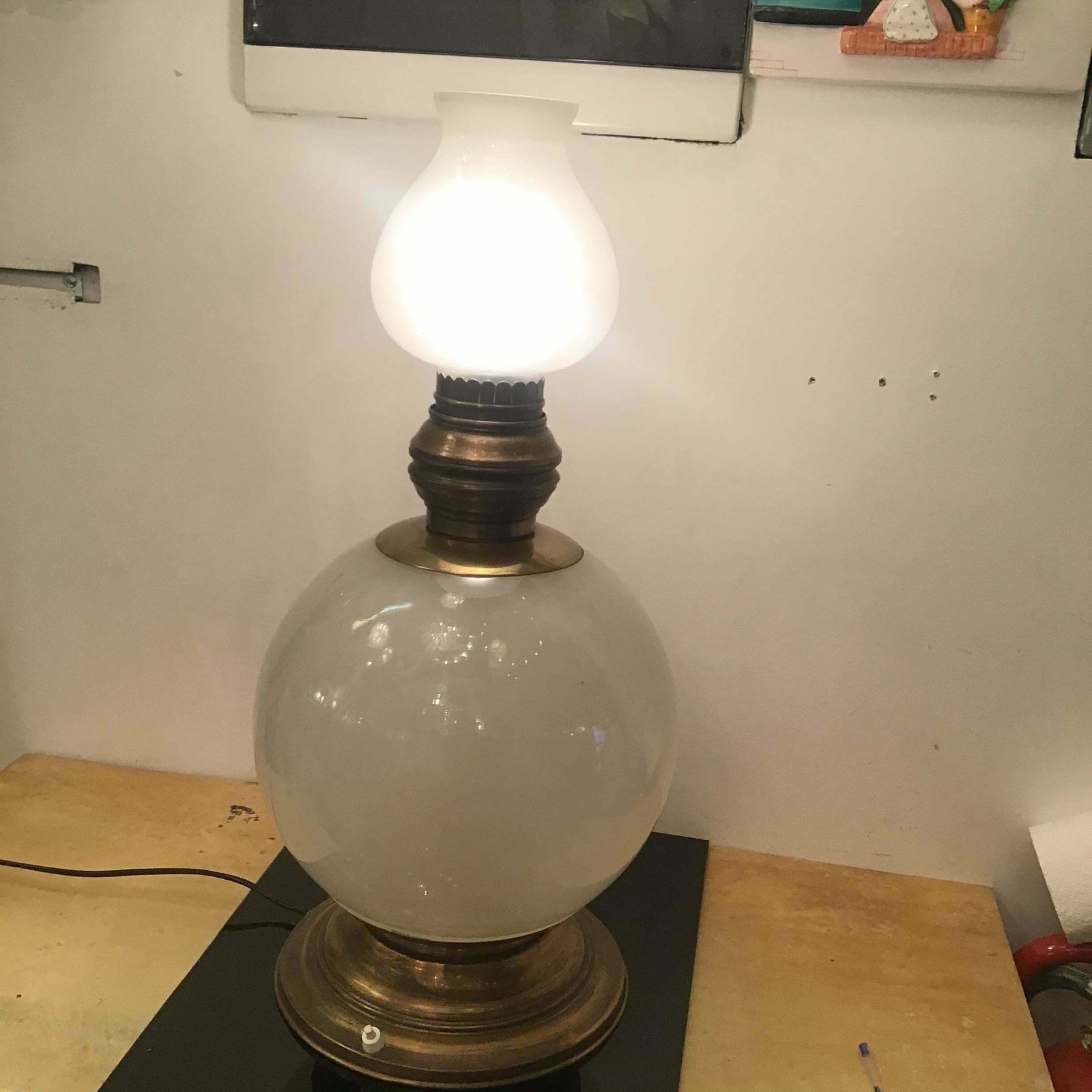 Azucena Luigi Caccia Dominioni Table Lamp Brass Glass, 1950, Italy photo vinterior