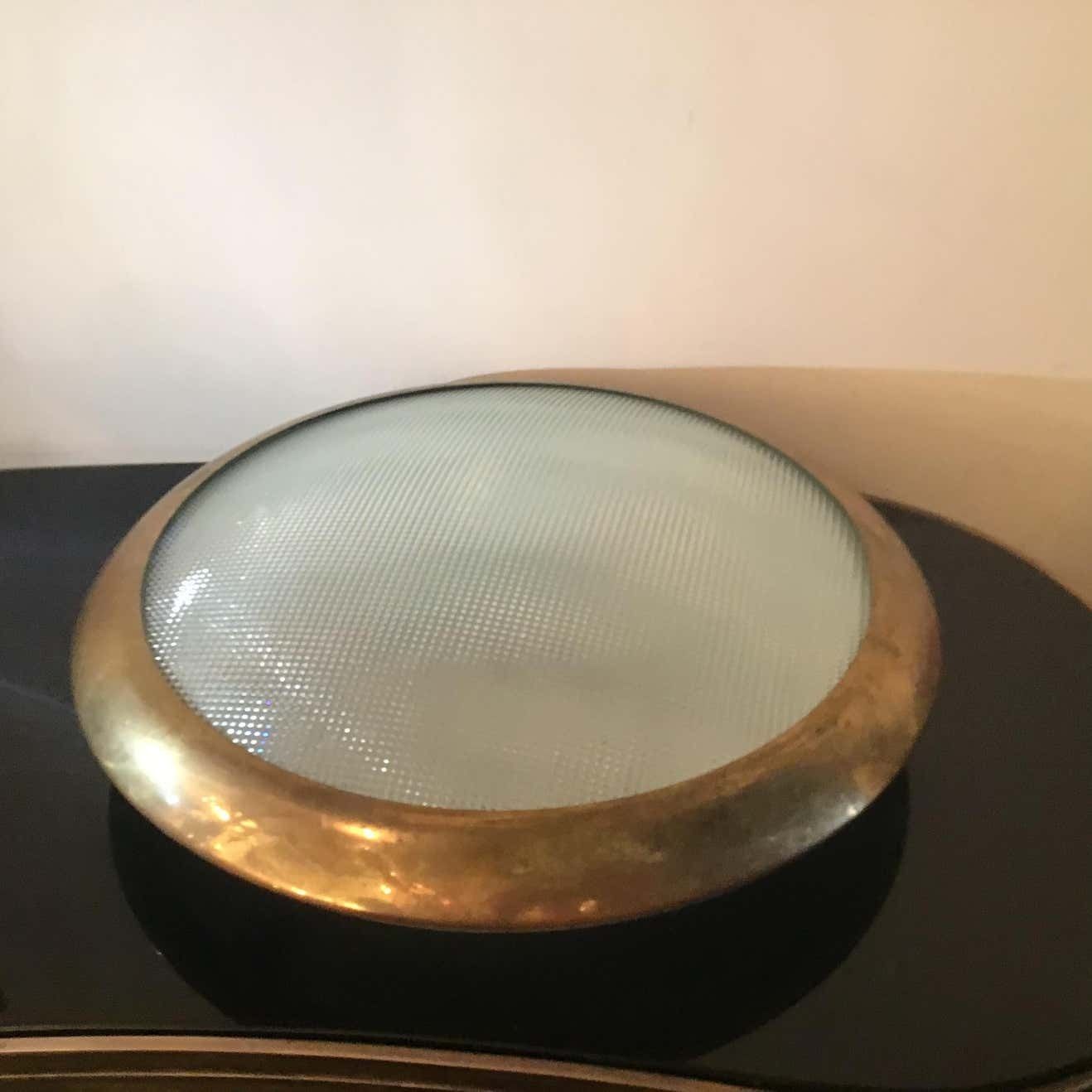 Stilnovo Ceilling Light/Sconce Glass Brass Metal 1950 Italy photo vintage