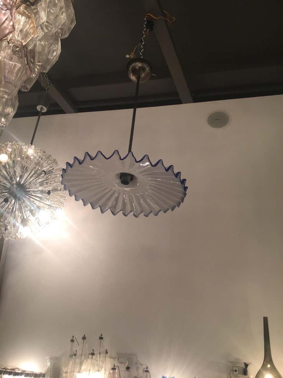 Venini “Toni Zuccheri “ Chandelier Murano Glass Metal Crome, 1960, Italy photo 2717.0