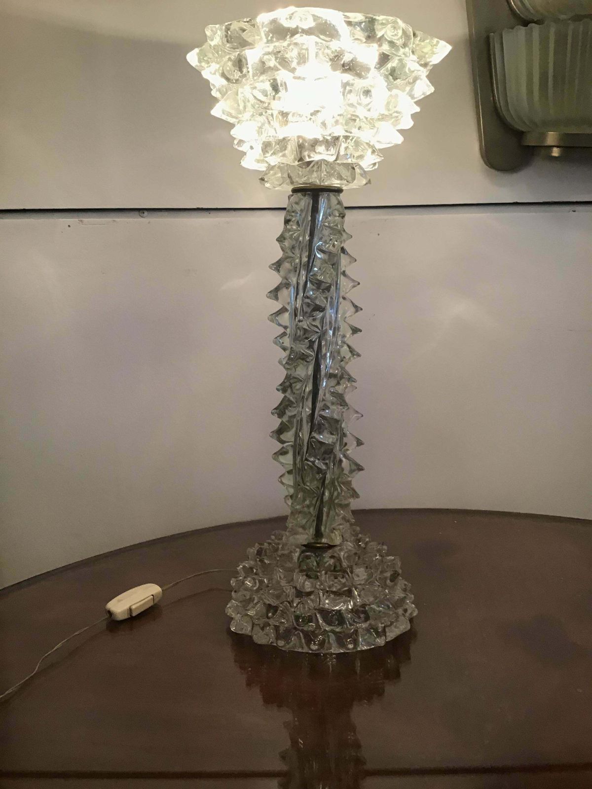 Barovier E Toso Table Lamp Murano Glass Rostrata, 1940, Italy photo Lighting