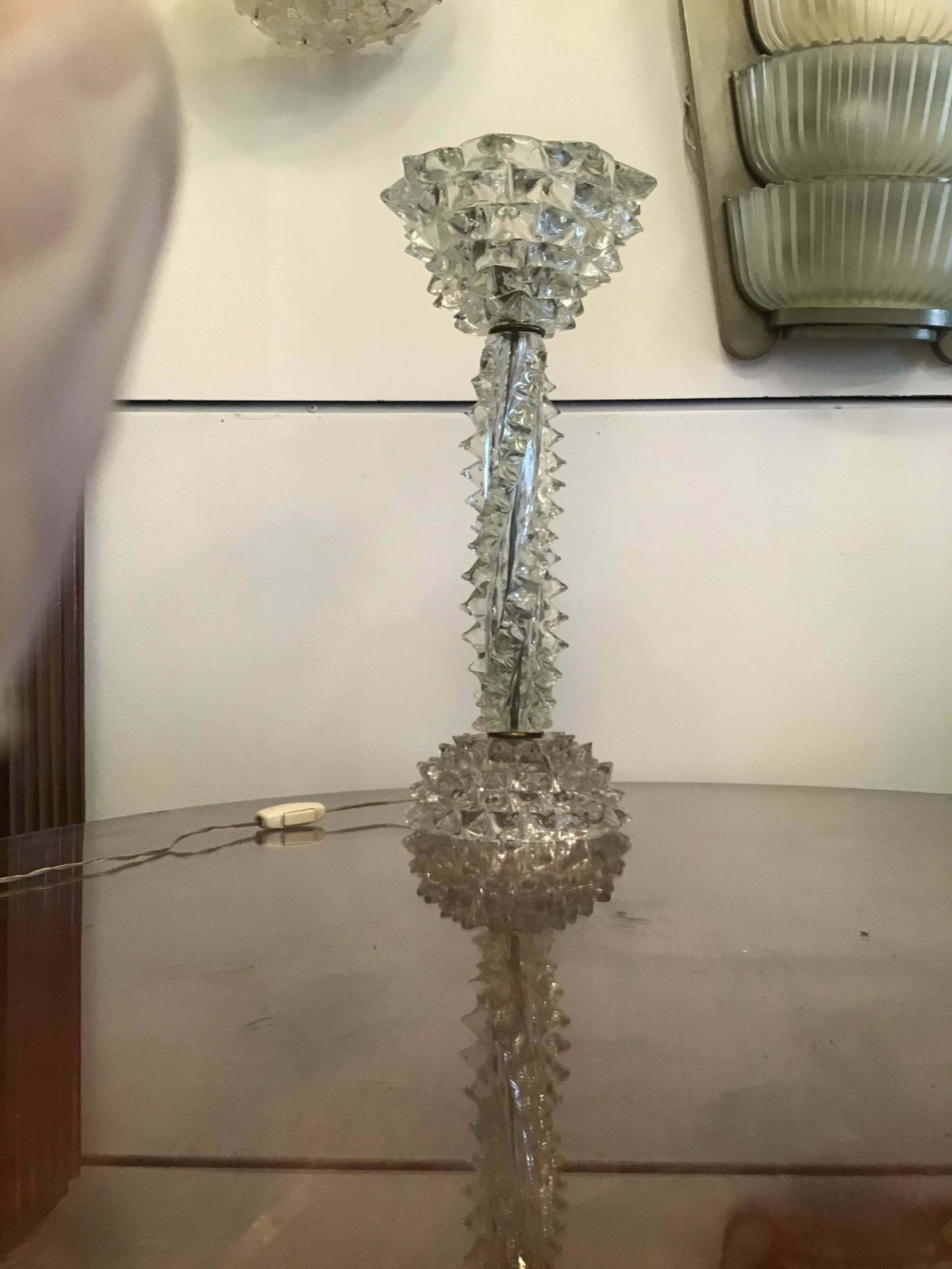 photo furniture Barovier E Toso Table Lamp Murano Glass Rostrata, 1940, Italy