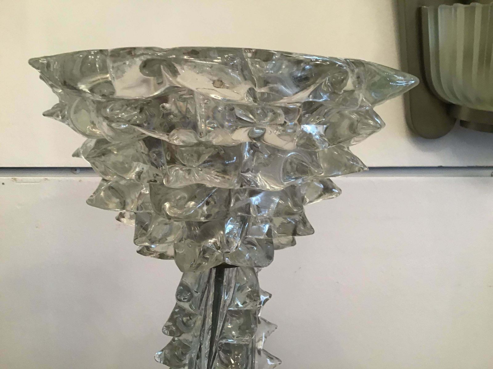 photo vintage Barovier E Toso Table Lamp Murano Glass Rostrata, 1940, Italy