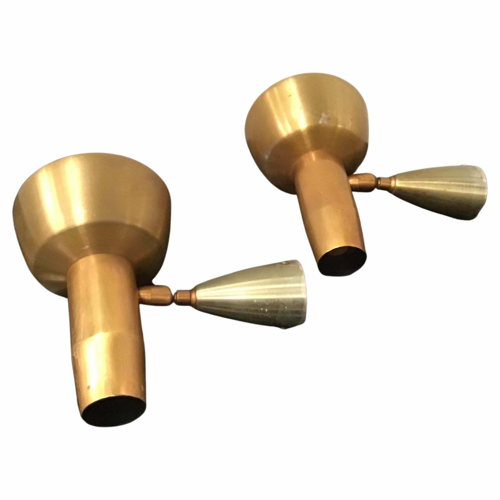 Oscar Torlasco “ Lumi” Sconces Adjustable Metal Crome Metal Brass 1950 Italy