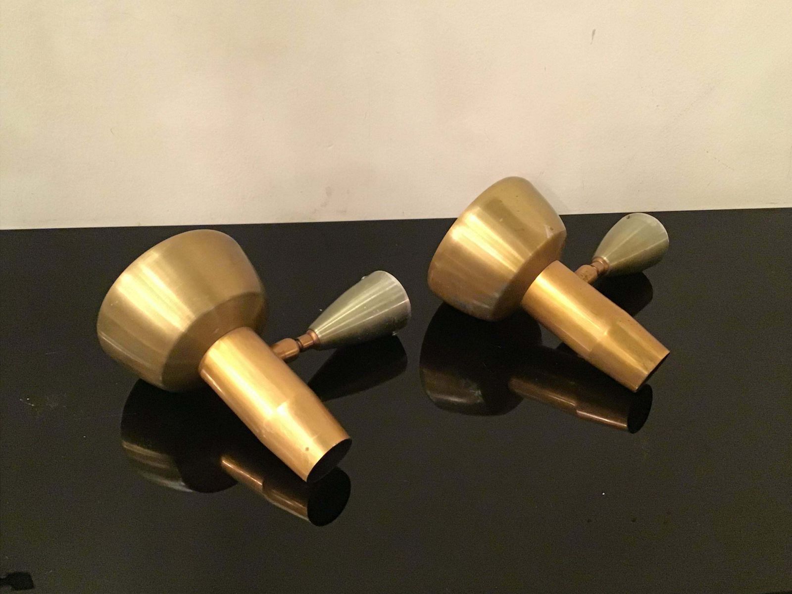 Oscar Torlasco “ Lumi” Sconces Adjustable Metal Crome Metal Brass 1950 Italy photo furniture