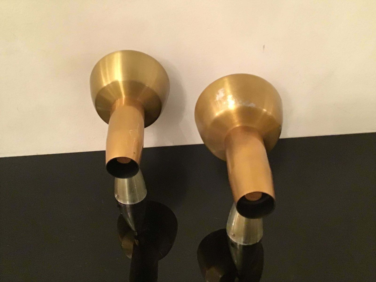 Oscar Torlasco “ Lumi” Sconces Adjustable Metal Crome Metal Brass 1950 Italy photo buy