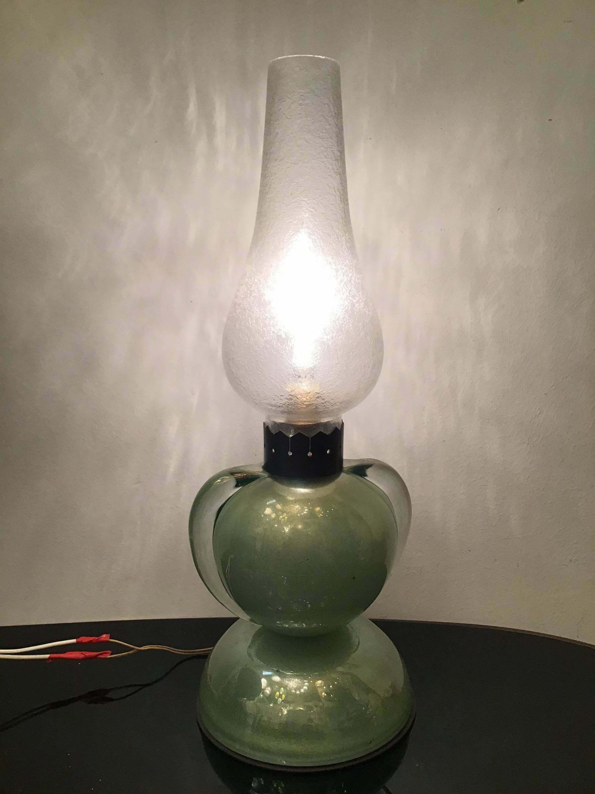 Archimede Segusoseguso Table Lamp Brass Murano Glass 1959 Italy photo vintage