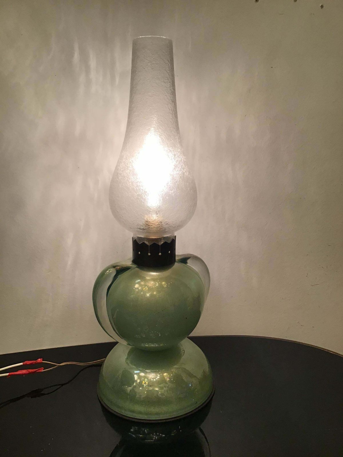 2717.0 Archimede Segusoseguso Table Lamp Brass Murano Glass 1959 Italy photo