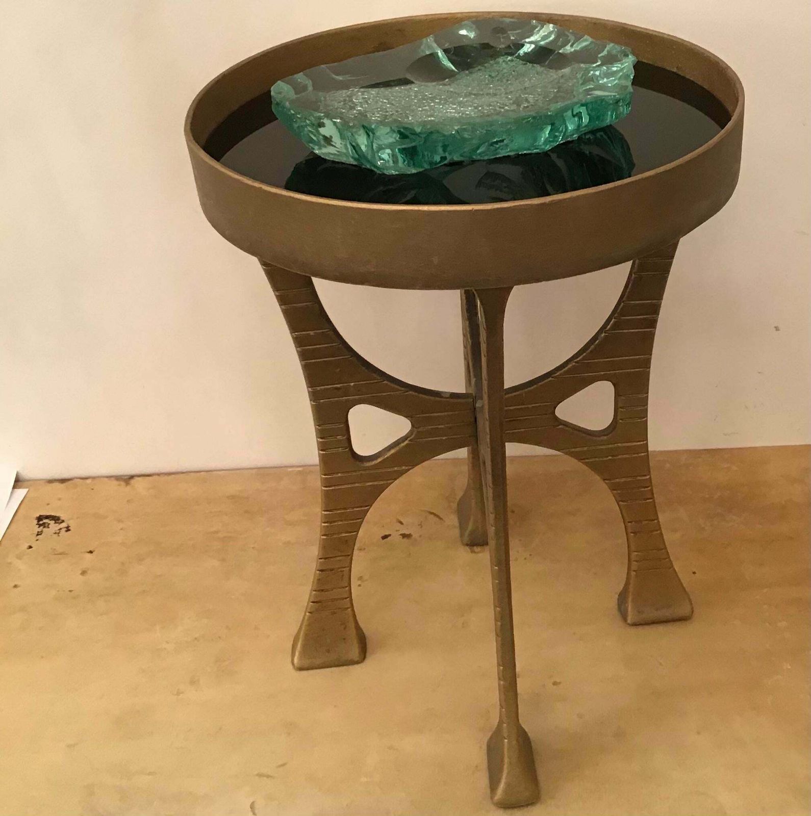 Gabriella Crespi “Stile”Brass Opaline Glass, 1960, Italy photo buy
