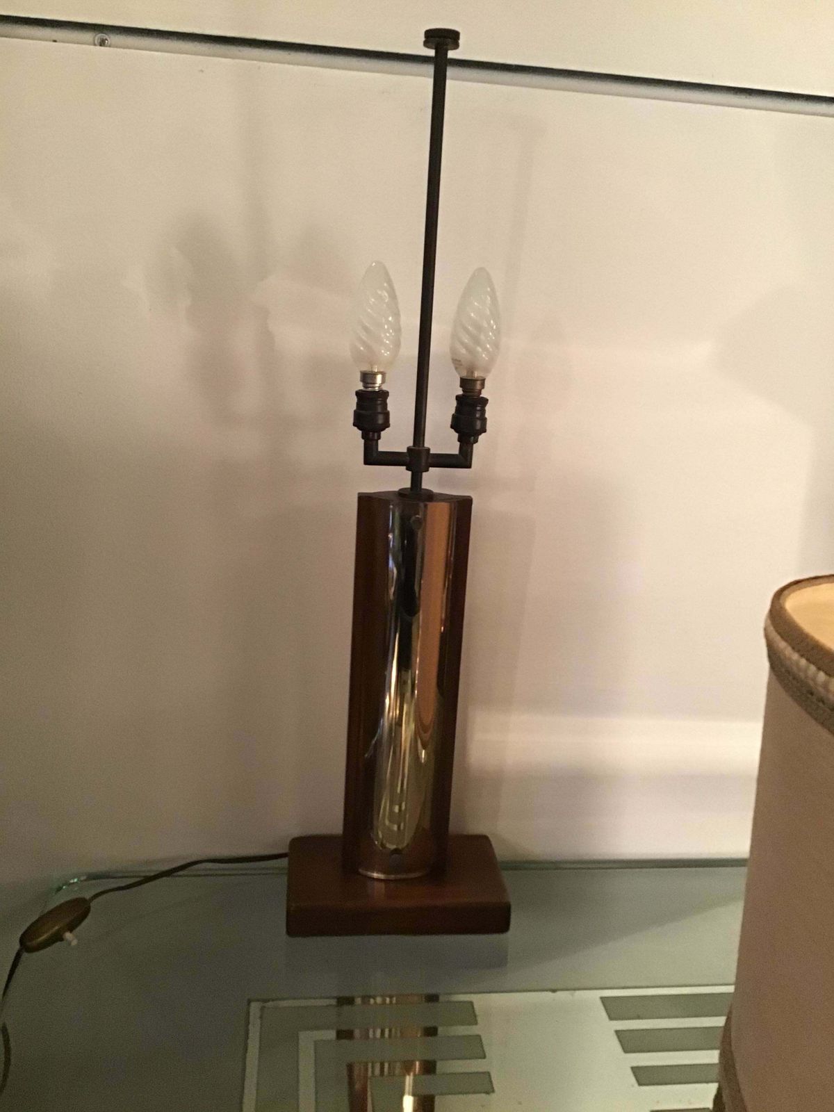 Fontana Arte “Pietro Chiesa “ Table Lamp Coloured Convex Mirrored Glass Brass It photo for sale