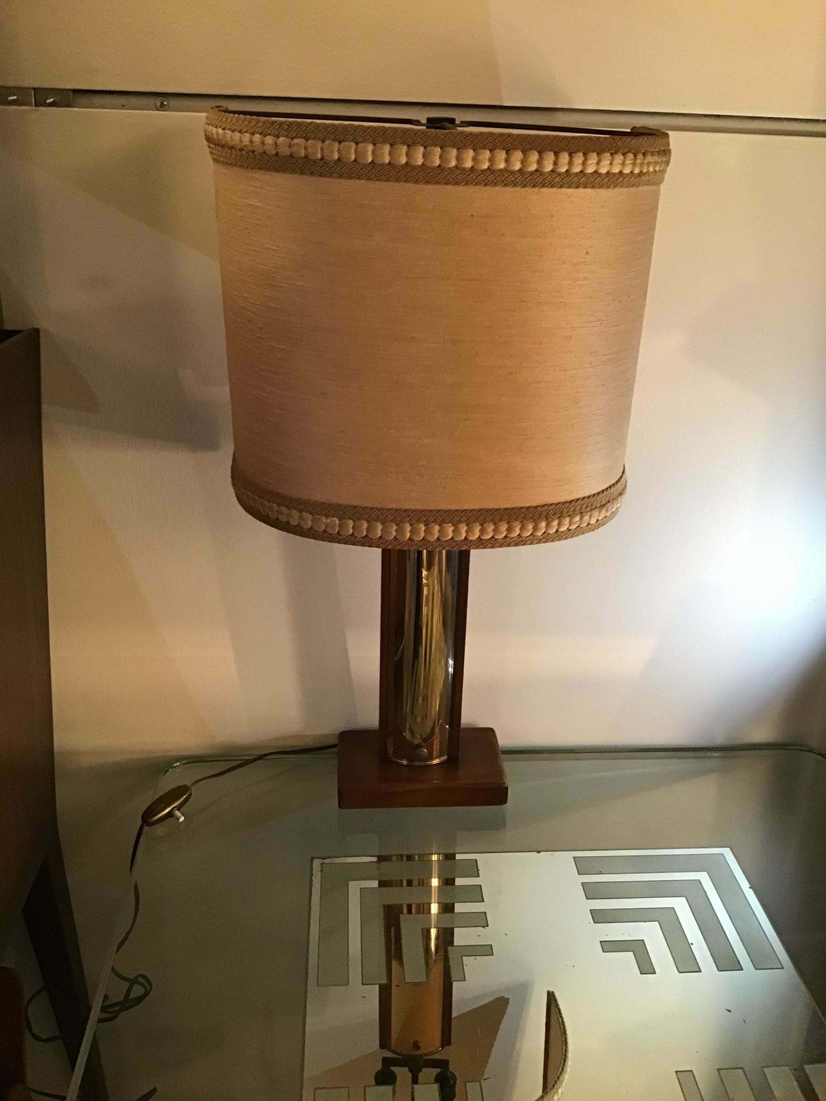 Fontana Arte “Pietro Chiesa “ Table Lamp Coloured Convex Mirrored Glass Brass It photo Lighting