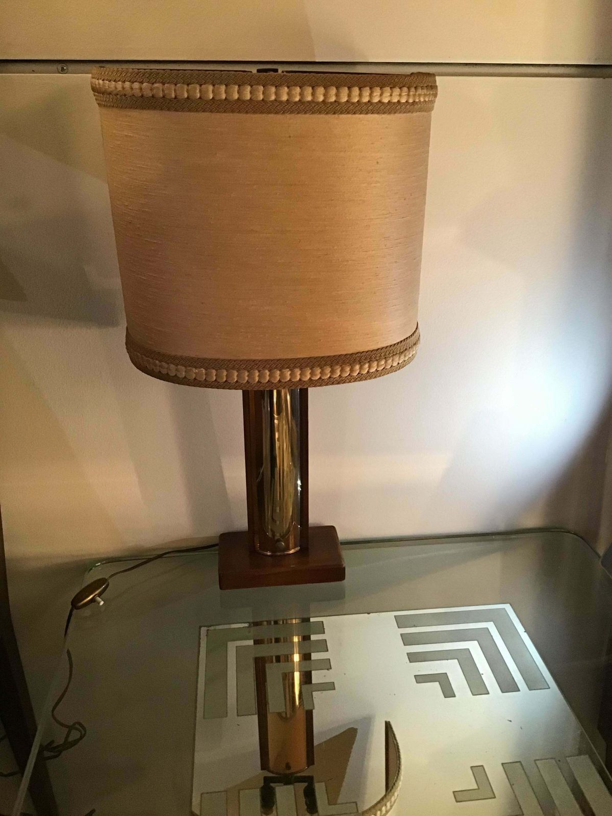 photo for sale Fontana Arte “Pietro Chiesa “ Table Lamp Coloured Convex Mirrored Glass Brass It
