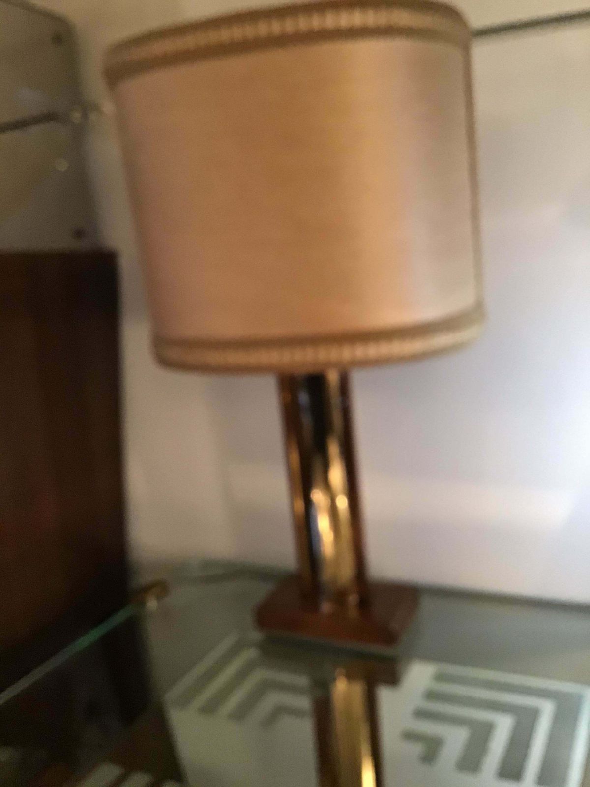 10849.0 Fontana Arte “Pietro Chiesa “ Table Lamp Coloured Convex Mirrored Glass Brass It photo