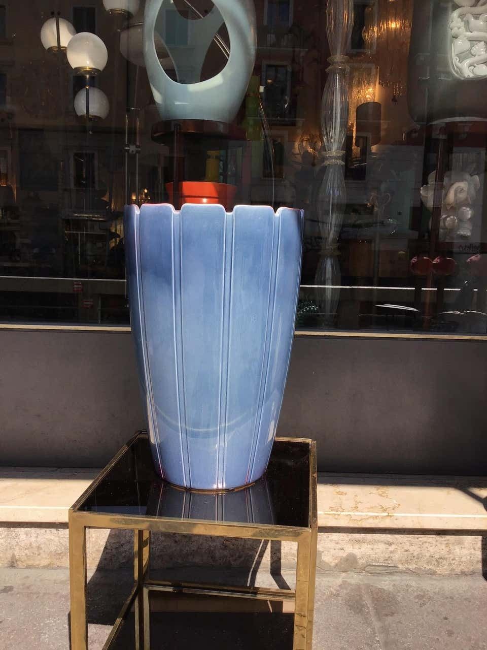 Richard Ginori “ Giovanni Gariboldi” Exceptional Umbrella Holder Ceramic, 1950 photo vinterior