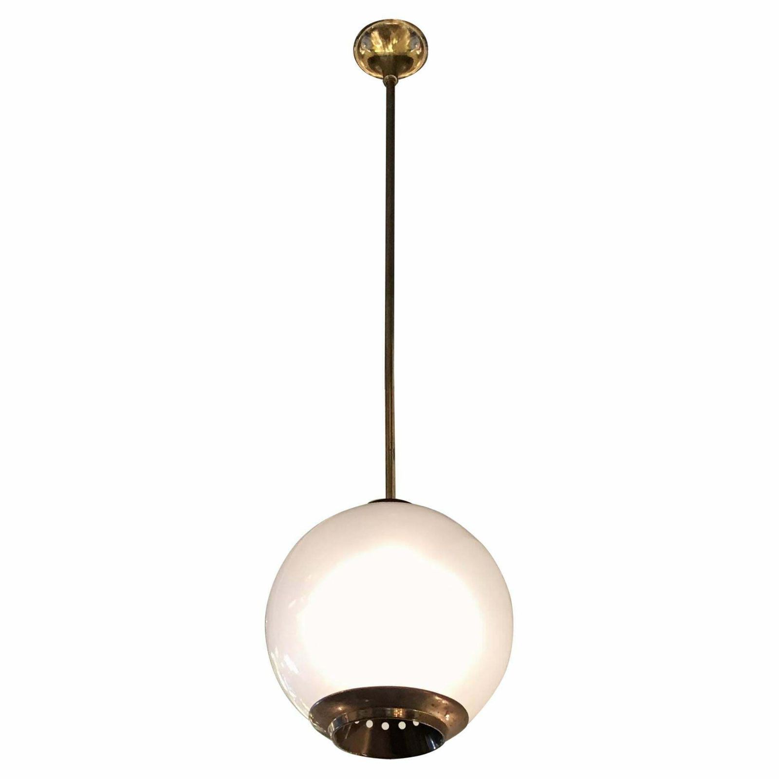 Azucena Luigi Caccia Dominioni Chandelier Brass Glass 1950 Italy
