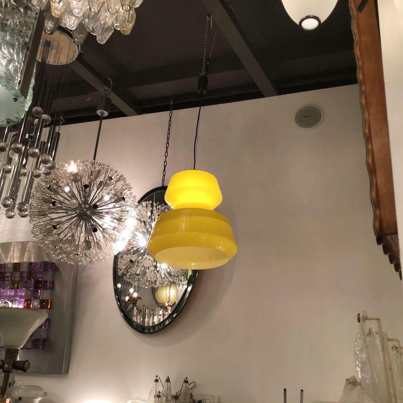 Vistosi Chandelier Murano Glass Brass, 1965, Italy photo buy