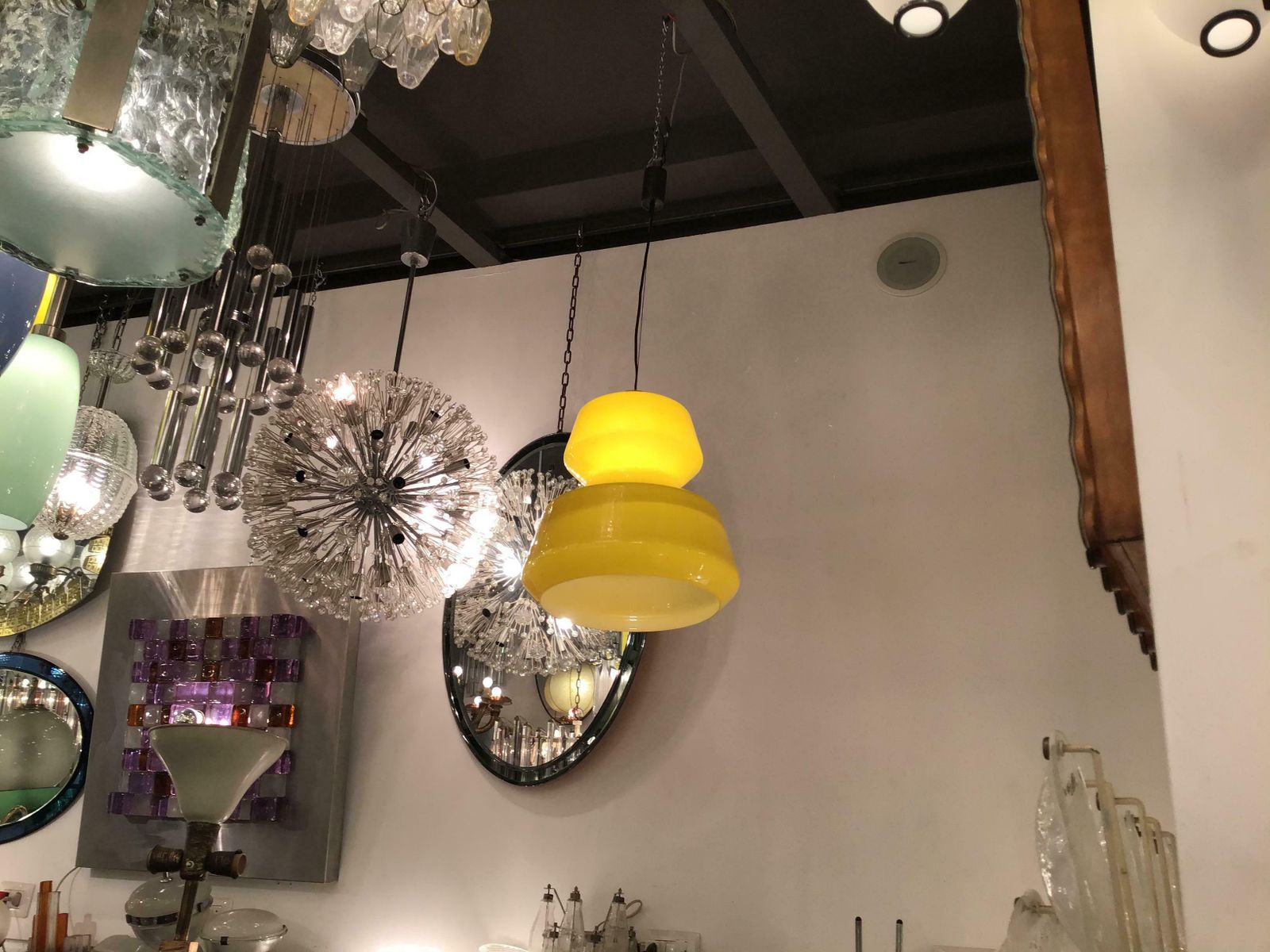 photo furniture Vistosi Chandelier Murano Glass Brass, 1965, Italy