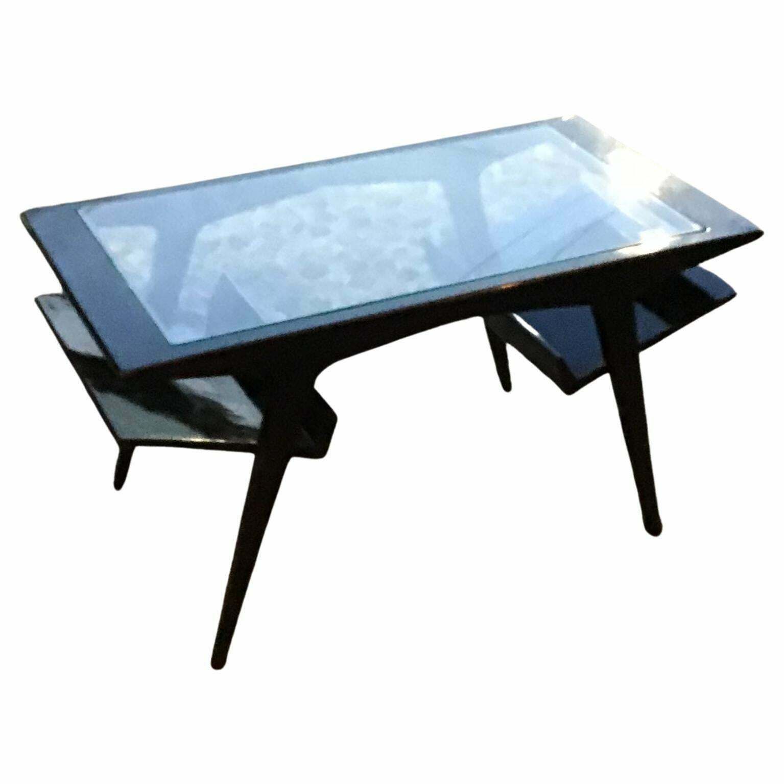 Gio Ponti Coffee Table Wood Glass 1950 Italy photo furniture