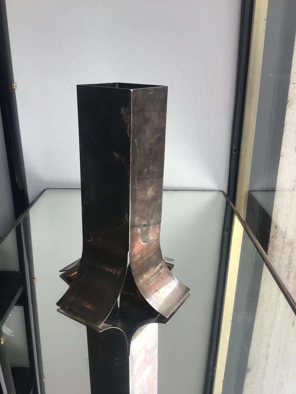 Lino Sabattini Vase Metal, 1970, Italy photo furniture