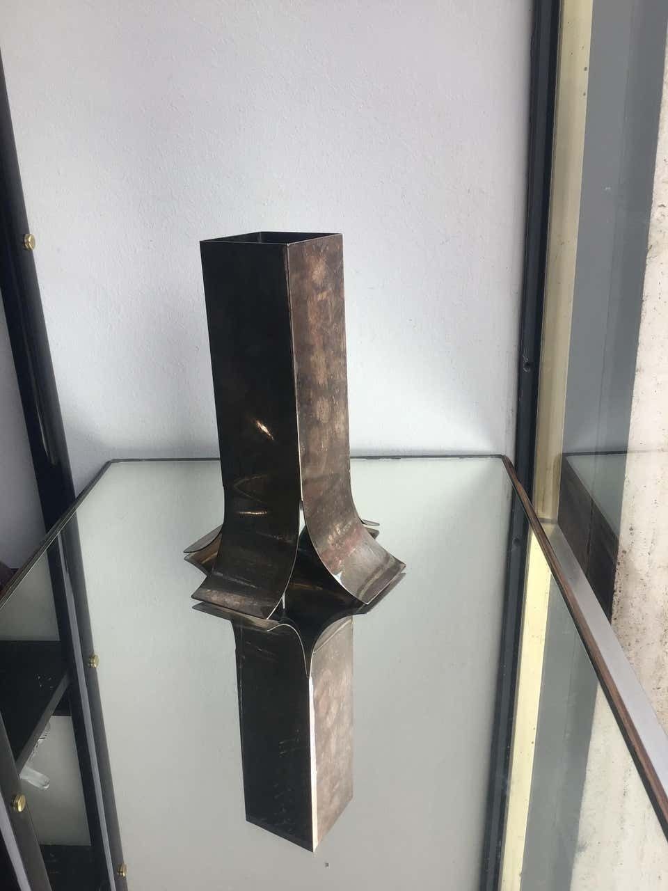 Lino Sabattini Vase Metal, 1970, Italy photo Home Decor