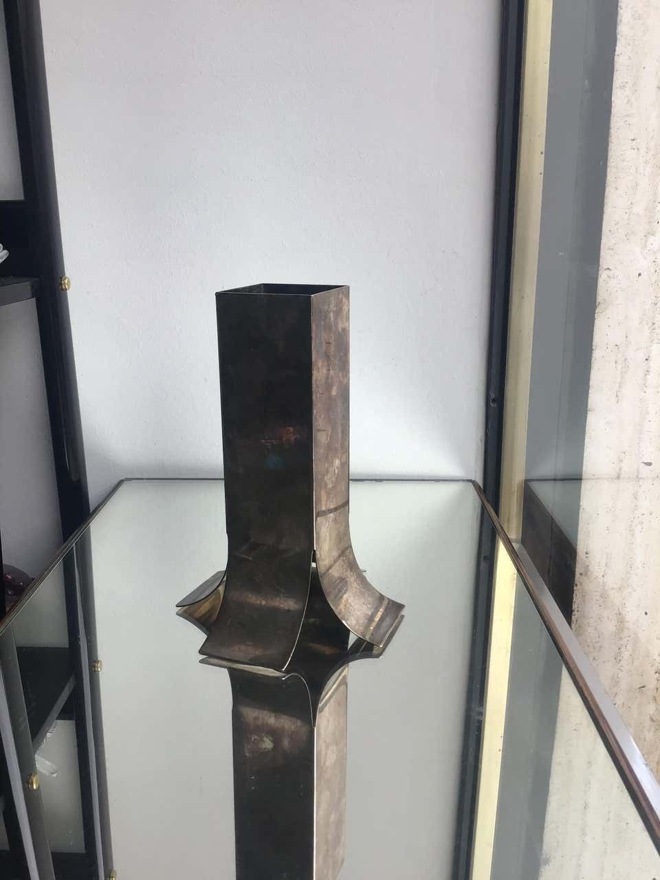 Lino Sabattini Vase Metal, 1970, Italy photo vinterior