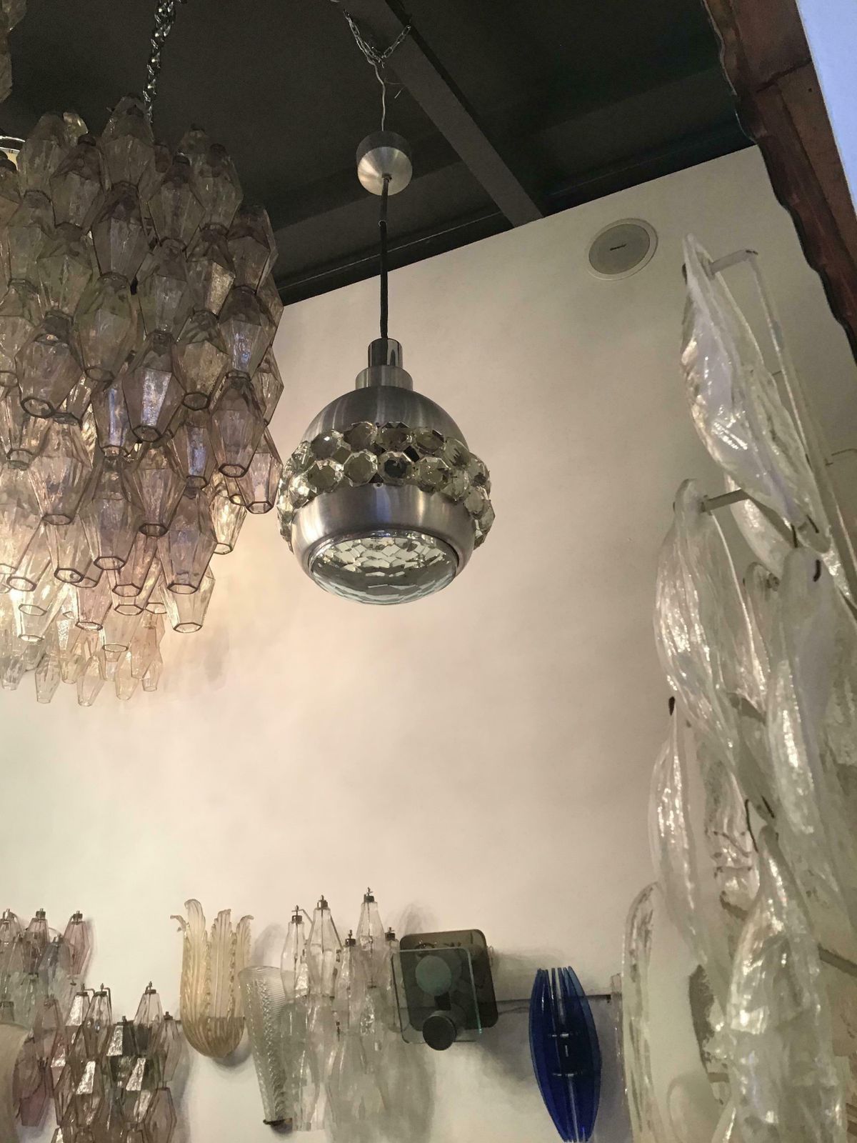 2261.0 Cristal Art Chandelier Glass Metal 1955 Italy photo