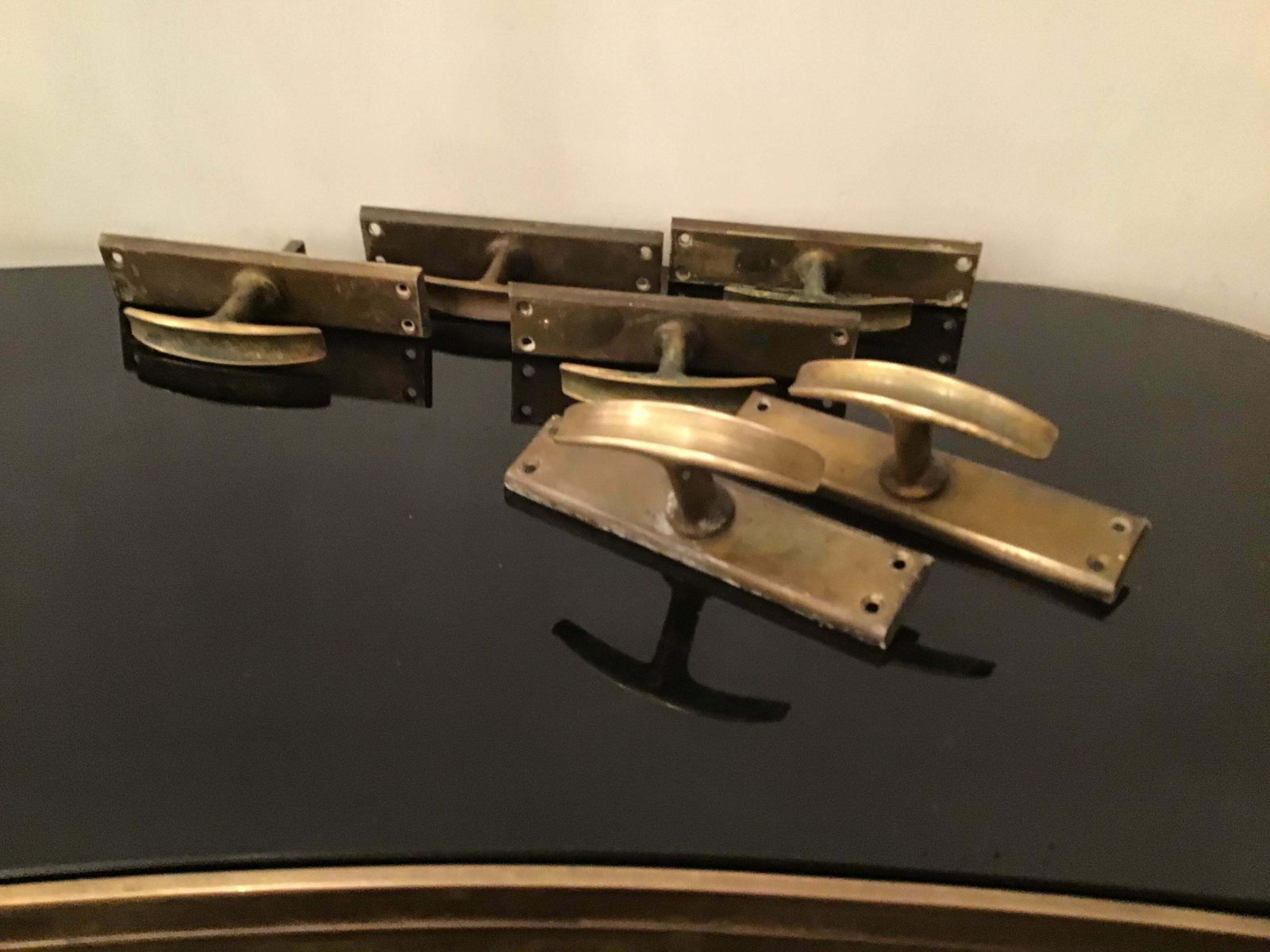 Handles N 3 Pair Brass Iron 1950 Italy photo furniture