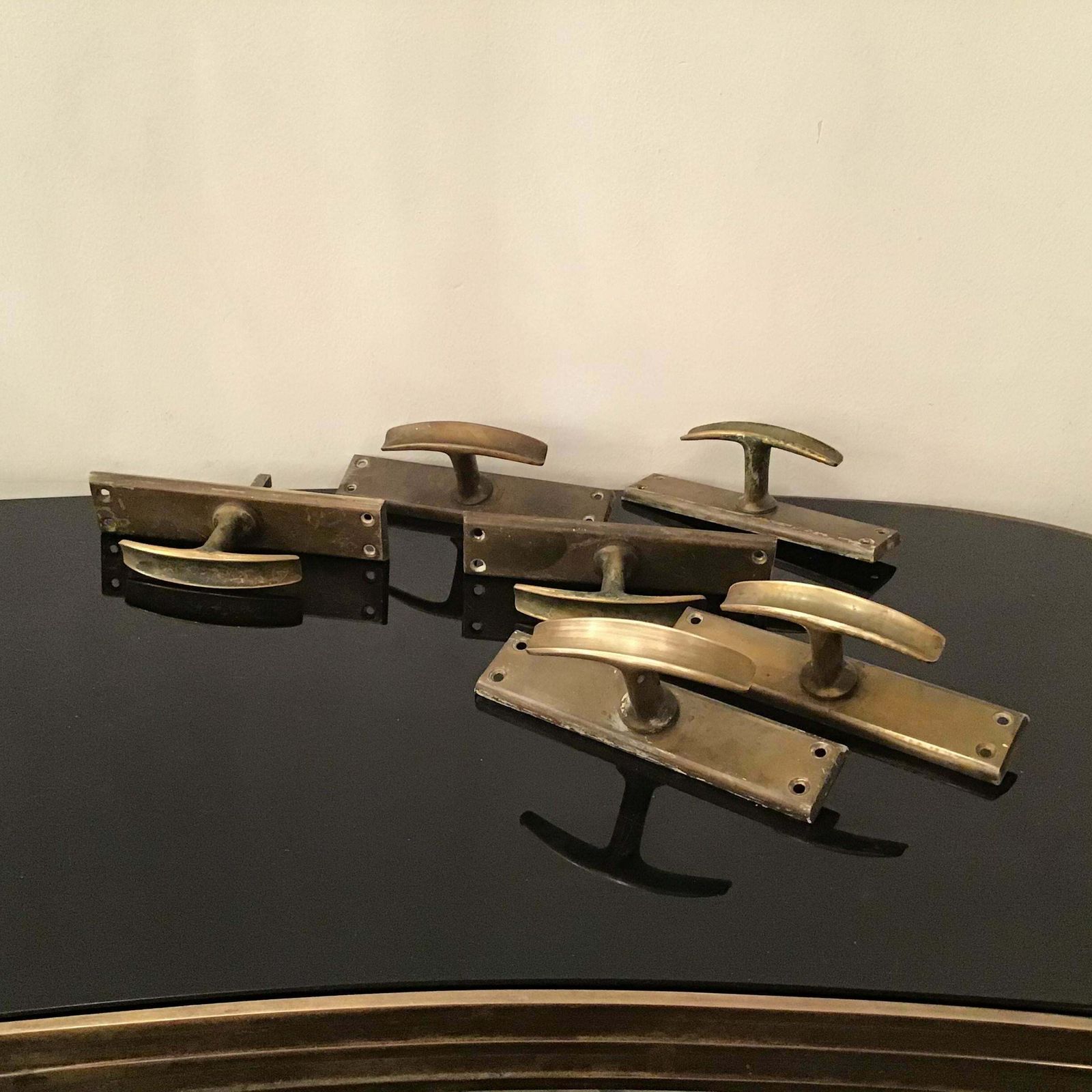 Handles N 3 Pair Brass Iron 1950 Italy photo 271.0