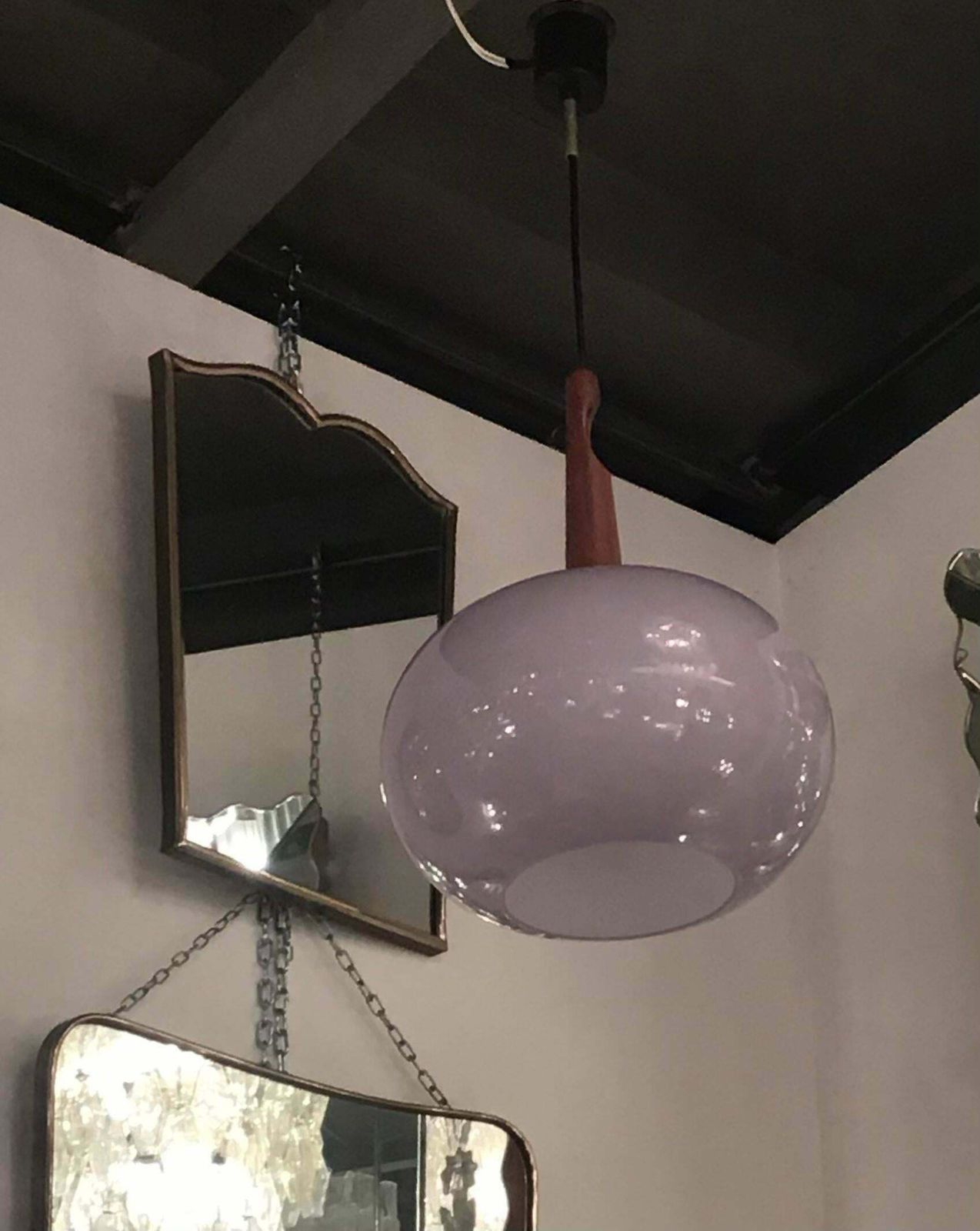 photo furniture Vistosi Chandelier Murano Wood 1960 Italy