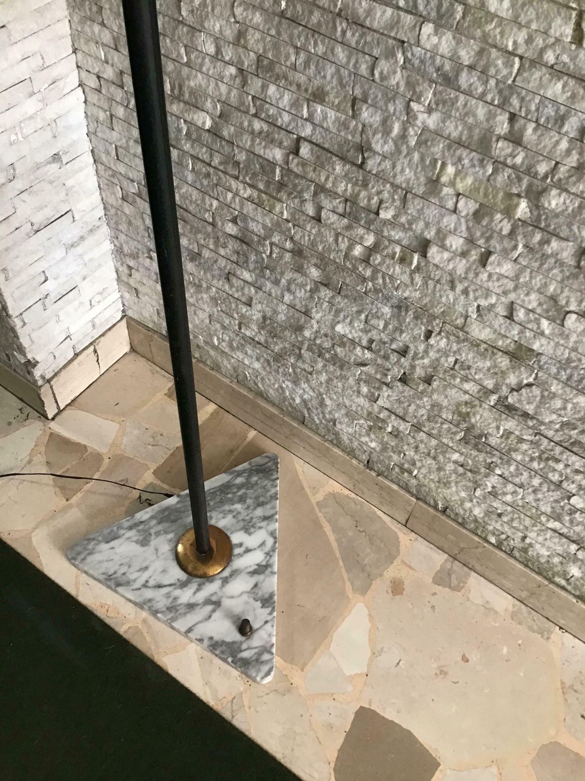 Luigi Caccia Dominioni Floor Lamp 1950 Marble Iron Brass Opaline Glass, Italy photo buy