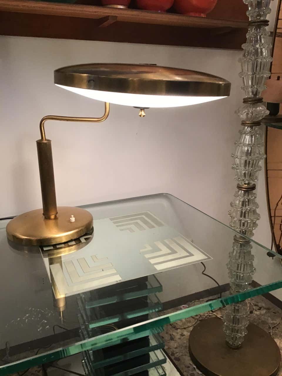 photo furniture Fontana Arte Table Lamp Brass Glass, 1950, Italy