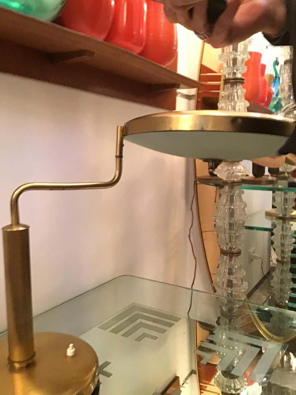 photo for sale Fontana Arte Table Lamp Brass Glass, 1950, Italy