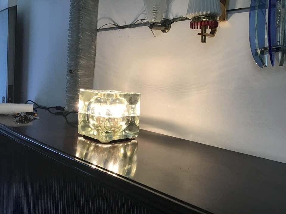 Alessandro Mendini “Cubosfera” Table Lamp Or Appliqués, Glass Brass, 1968 photo furniture