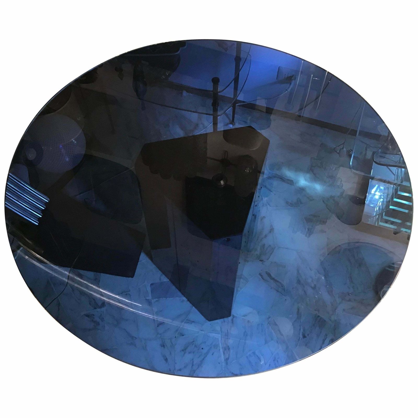 Afra E Tobia Scarpa “Polygono” Table Metal Glass By Beb, 1980, Italy