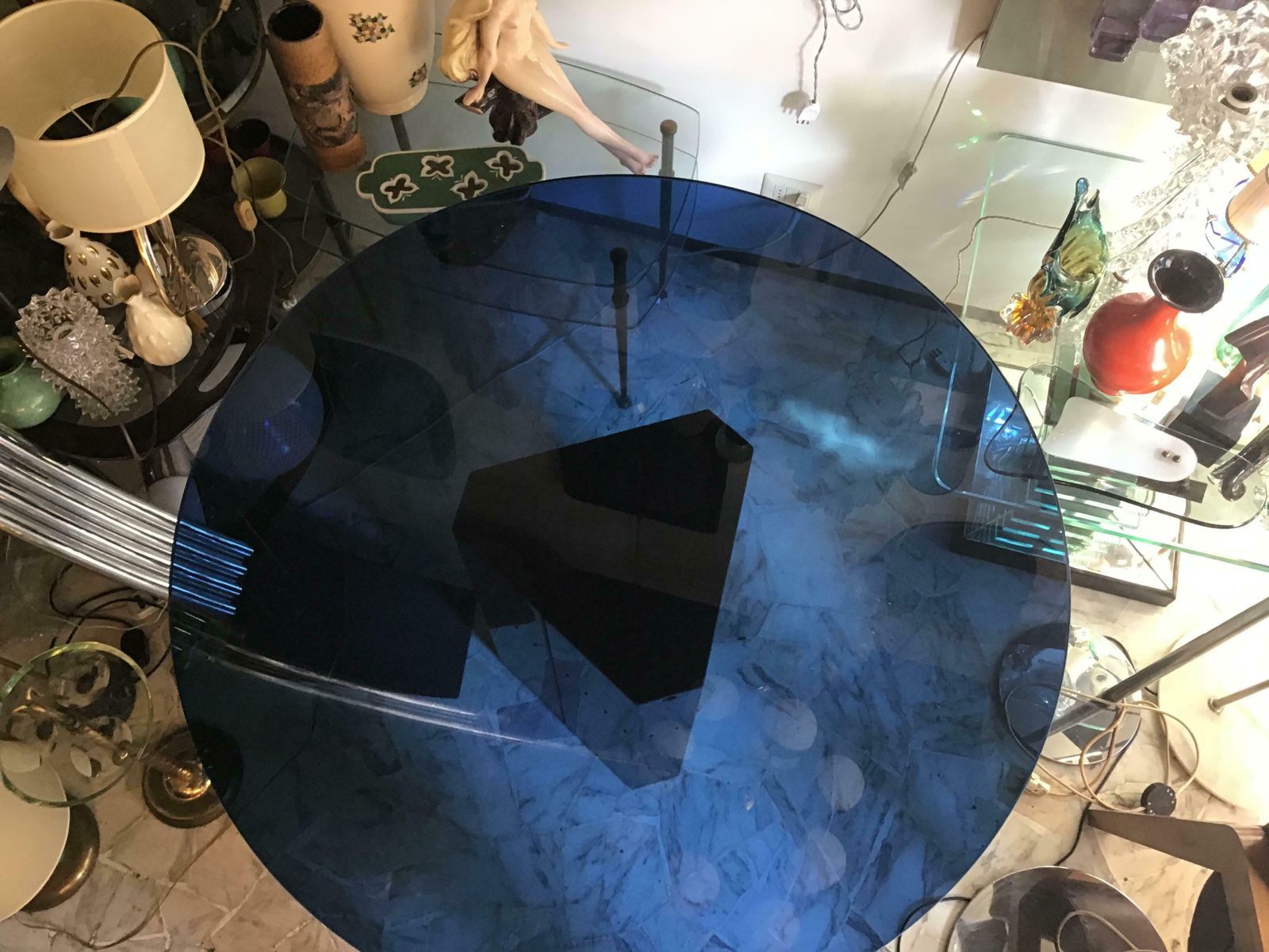 Afra E Tobia Scarpa “Polygono” Table Metal Glass By Beb, 1980, Italy photo 8137.0