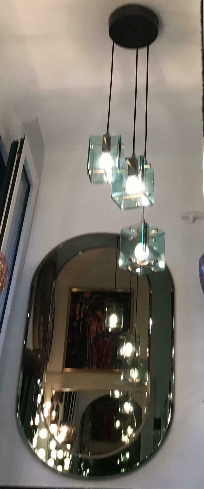 Cristal Arte Chandelier Glass Brass Metal, 1950, Italy photo 4340.0